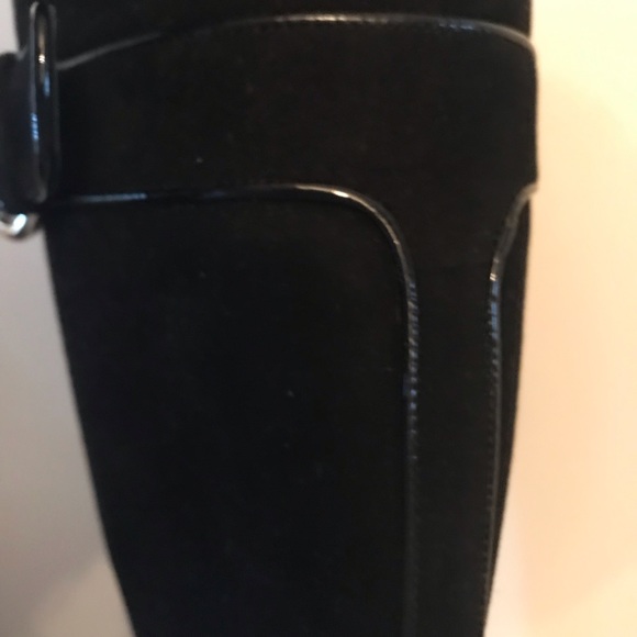 Authentic GUCCI black Suede knee high stiletto platform boots NIB 9B - Picture 1 of 16